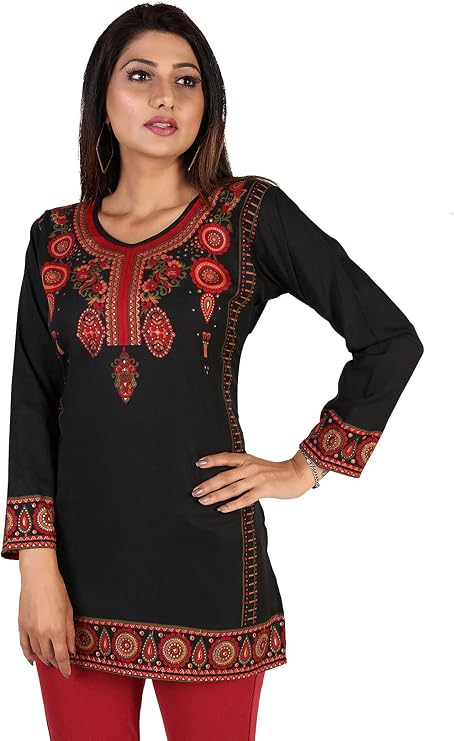 Maple Clothing Indian Tunic Tops Women's Short Kurti Kurta India Clothing Outfit