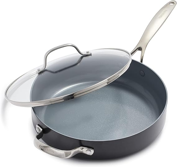 GreenPan Valencia Pro 4.5QT Ceramic Nonstick Saute Pan, Hard Anodized