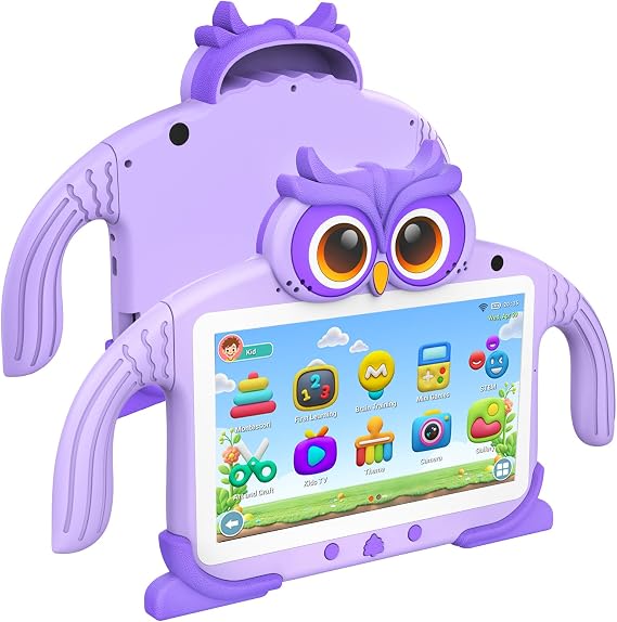 Kids Tablet 7 Inch 32GB Tablet for 3-7 Years Old Kids Software Pre-Installed Controlled by Many Offline Parents YouTube WiFi Toddler Tablet with Dual Camera for Kids Ages 3-12