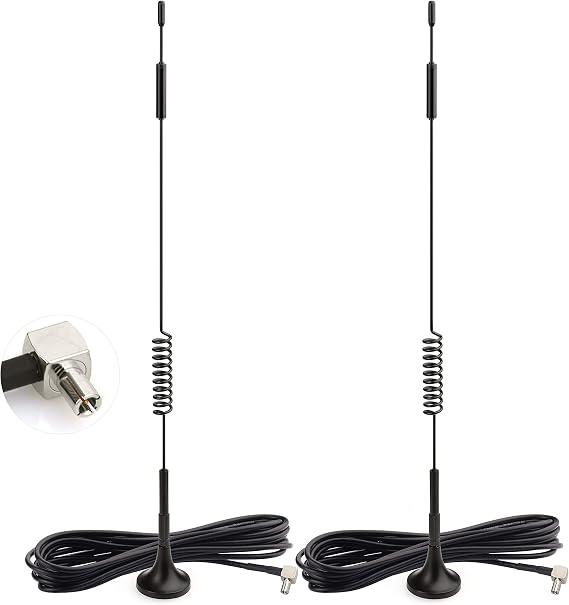 Bingfu 4G LTE 7dBi Magnetic Base MIMO TS9 Antenna (2-Pack) Compatible with Verizon AT&T T-Mobile Sprint 4G LTE Mobile Hotspot MiFi Router Cellular Mobile Broadband Modem USB Modem Dongle Adapter