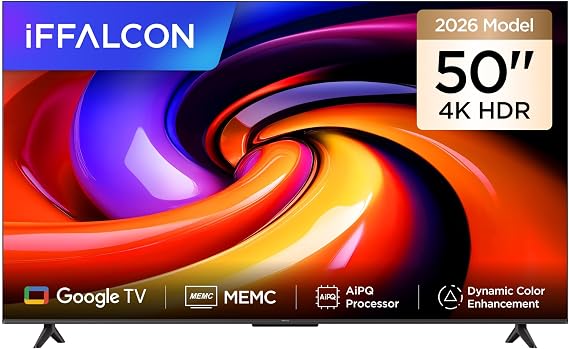 iFFALCON 50U65 50 İnç Smart TV 4K UHD HDR 10 Gaming Google TV, Dinamik Renk Geliştirme, Dolby Audio, MEMC, İnce Tasarımlı Game Master (2026 Modeli) [Enerji Sınıfı E]