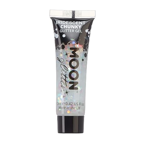 Schillerndes Glitter Glitter Gel von Moon Glitter - 12ml - Weiß - Glitzer Gesichtsfarbe