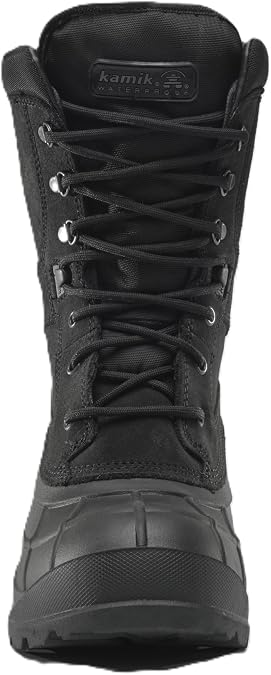 Kamik Nation Plus Snow Boot - Waterproof Winter Boots for Men - Insulated Mens Snow Footwear - High-Traction Grip Work Shoes - Lace-Up Closure with Midfoot Hook & Strap