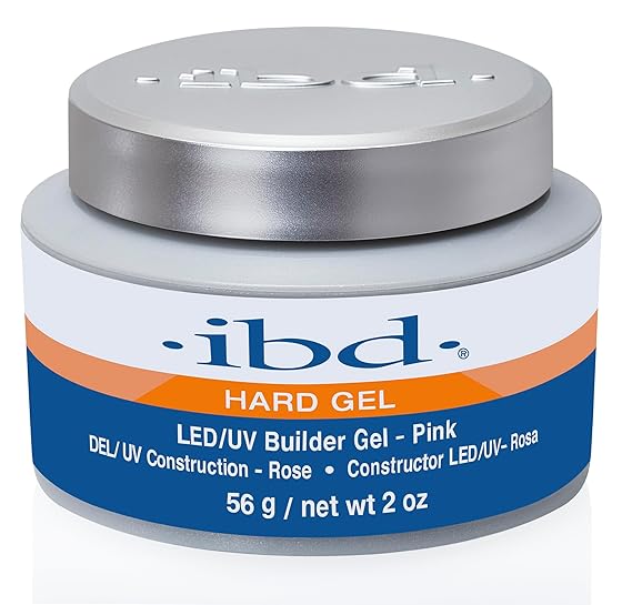 IBD Hard Gel UV/LED Builder Gel Pink Nail Builder Gels for Nail Extensions, Sculpting & Strengthening, 2 oz