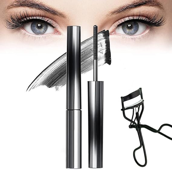 3D Curling Eyelash Iron Mascara, Iron Brush Mascara Waterproof, Natural Thickening Lengthening Long Lasting Bristleless Mascaras (1PCS)