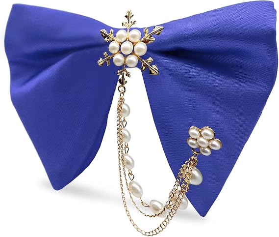Oversized Bow Ties for Men, Adjustable Bow Tie Pre-tied Bowties Pearl Decoration Bowtie for Tuxedo Wedding Party Prom