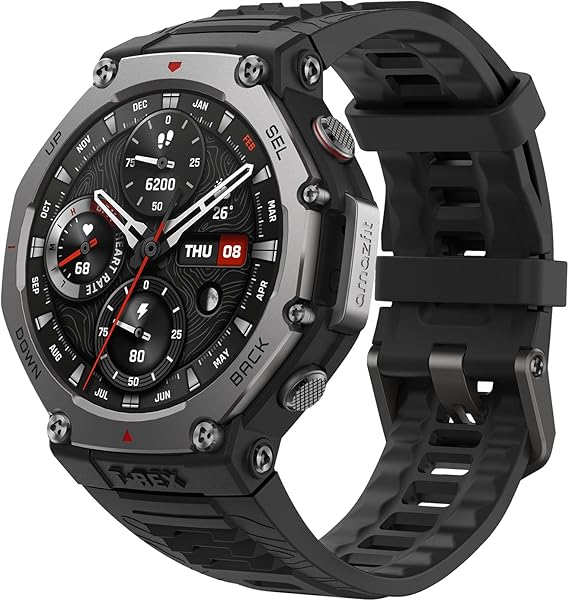 Amazfit T-Rex 3, Smart Watch, 1.5" AMOLED Display, GPS, iOS/Android | 48mm, 27-Day Battery, Water-Resistant, Rugged/Military Style, Offline Maps, 170 Fitness/Sport Modes, AI, Voice Control
