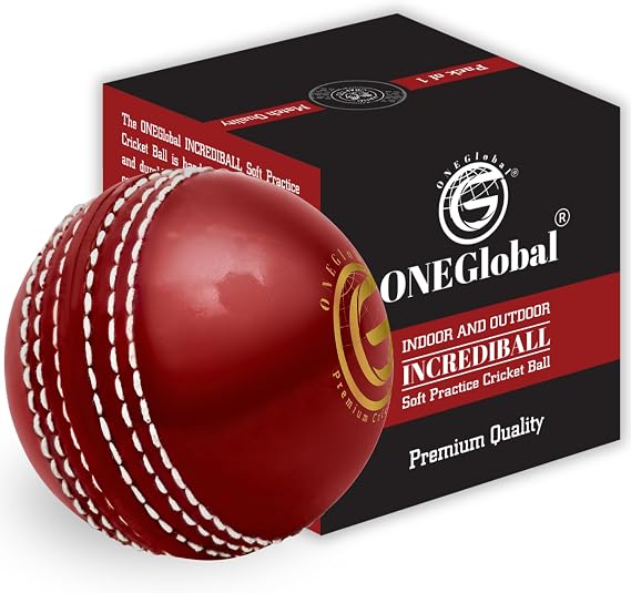 Incrediball Soft Practice Cricket Ball | Outdoor & Indoor Rubber Cricket Ball With Core & Stitched Seam | For Practice, Training & Family Fun | Senior & Junior Size