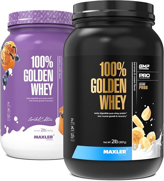 100% Golden Whey Blueberry Muffin and Bananas & Cream Bundle