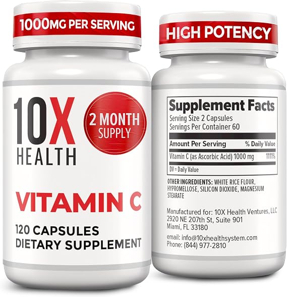 10X Health Vitamin C 1000mg - 120 Capsules