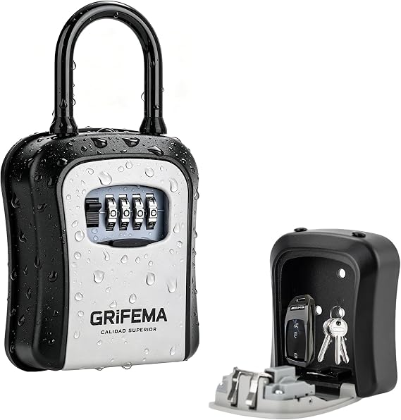 GRIFEMA GA1003-2 Key Safe Lock Box Key Cabinets with Hooks Home Office Grey