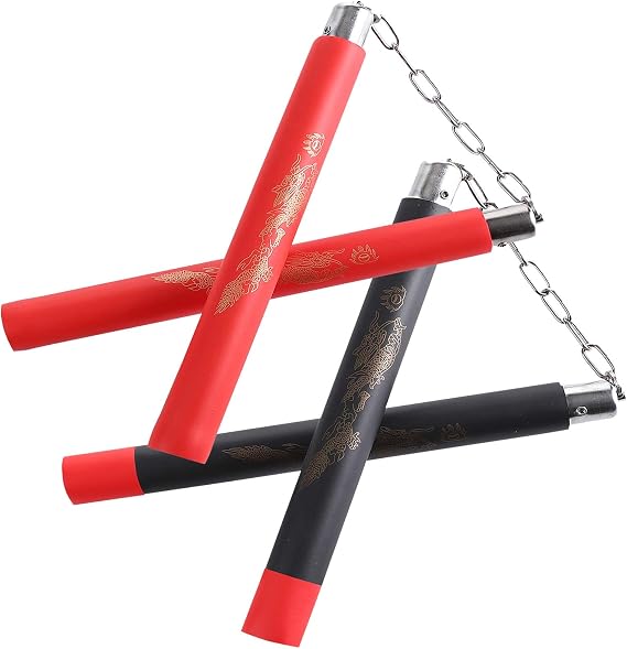 Portable Foam Nunchucks, 2 Pairs Training Nunchakus Suitable for Kids & Beginners Practice and Training