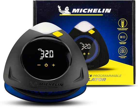 MICHELIN High Performance Programmable Rapid 12V Car Tyre Inflator Air Compressor - Portable Air Pump and Digital Tyre Pressure Gauge - Car Accessories