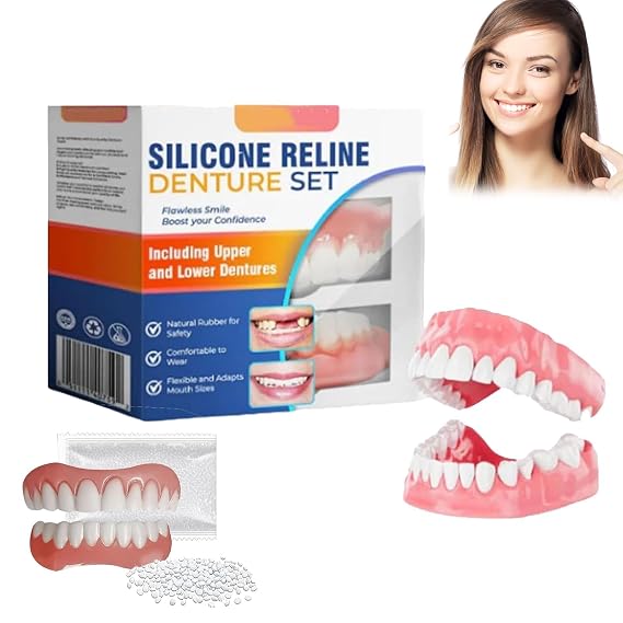 Silicone Reline Denture Set,Silicone Dentures,Silicone Soft Dentures Repair,Silicone Restyle Prothese Set,Soft Silicone Denture Reline Kit (1pcs)