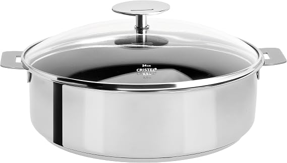 Cristel Mutine S26QEKP Saute Pan, 4.5 quart, Silver