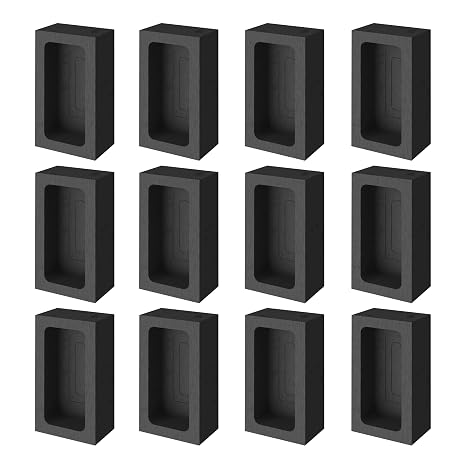 Premium Graphite Ingot Mold For Metal Casting - High-Purity Material For Gold, Silver, Aluminum, Copper, And Brass - Heat Resistant Up To 1800℃/3272℉(1kg-12 pieces)