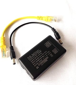 Gigabit 802.3at 24Watt Active PoE Splitter 48V to 12V 2A Power Over Ethernet