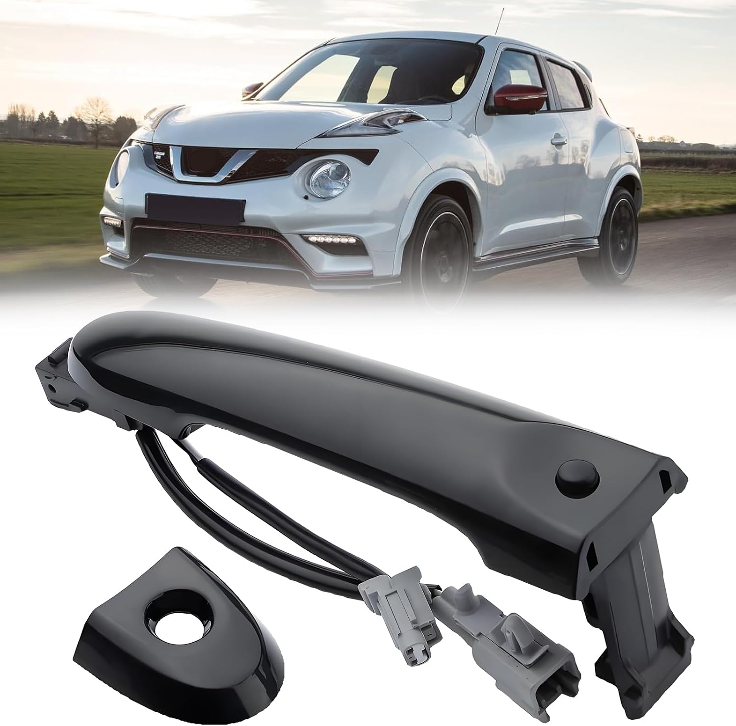 Front Right Driver Side Exterior Door Handle, Compatible with Nissan Juke F15 2010-2019, 80644-1FA5A, 80644-3WC2A, 80640-3WC2A, Durable Replacement Handle