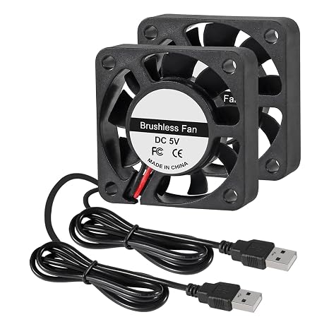 2Pcs 40mm USB Brushless Cooling Fan - 1.57in x 10mm, 5V DC, 4200 RPM for DIY Cooling Ventilation