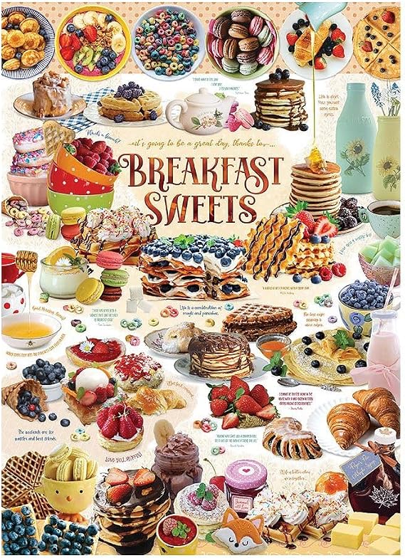 Cobble Hill 1000 Piece Puzzle - Breakfast Sweets - Sample Poster Included