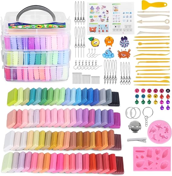 Aestd-ST Polymer Clay 72 Colors, Oven Bake Modeling Clay for Kids & Artists