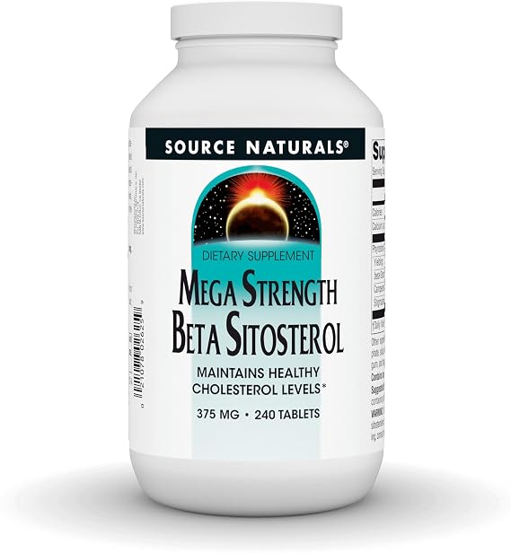 Source Naturals, Mega Strength Beta Sitosterol - 375mg - 240 Tablets | Supports the Heart & Arteries