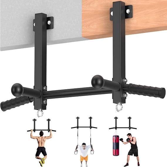 Joist Mounted Pull Up Bar, 650LB Load, Fit 16" Ceiling Beam Spacing