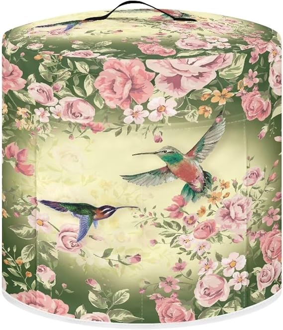 Bird Pink Flower Rice Cooker Cover Kitchen Appliance Dust Covers for 8Qt Instant Pot Hand Washable Small Kitchen Appliance Covers Decorations