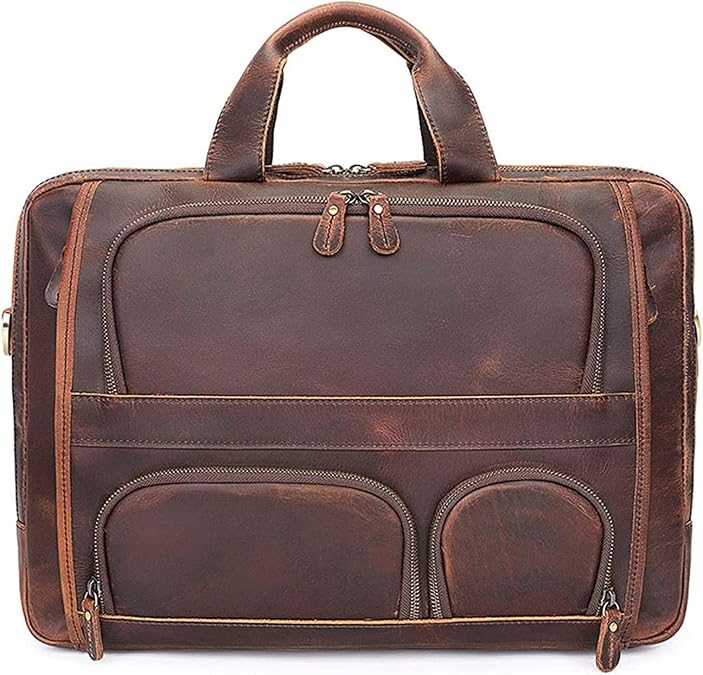 17inch Laptop Briefcase Portfolio rk Shoulder Messenger Bag Carrying Handbag Leather Crossbody Bag