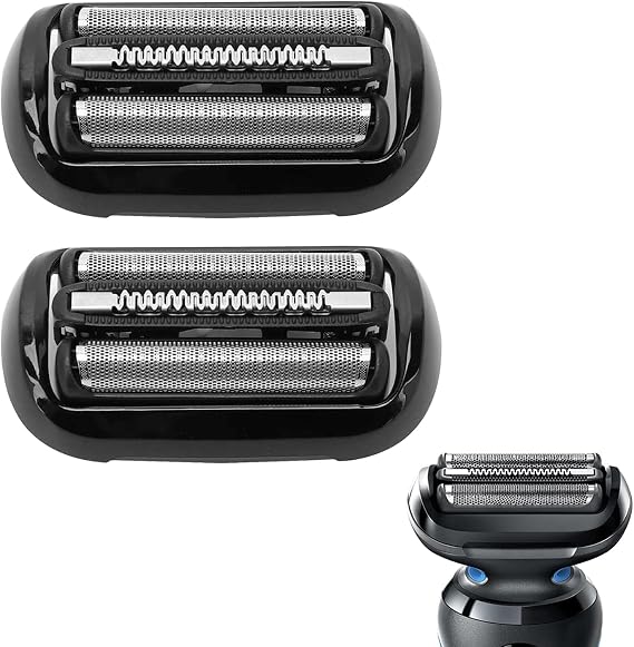 2 Pack 53B Replacement Shaver Heads, Compatible with Series 5/6 - Compatible with 5020cs/5018s/5035s/5049cs/5050cs/6020s/6040cs/6075cc/6072cc/6090cc, Black