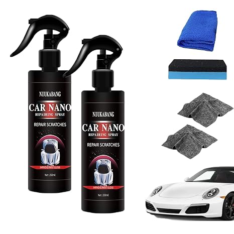 Car Scratch Repair Nano Spray, Car Nano Repairing Spray, Polishing Nano Coating Agent, Fast Repairing Scratch Spray - Scratch Removal For All Car Body (250ML-2PCS)