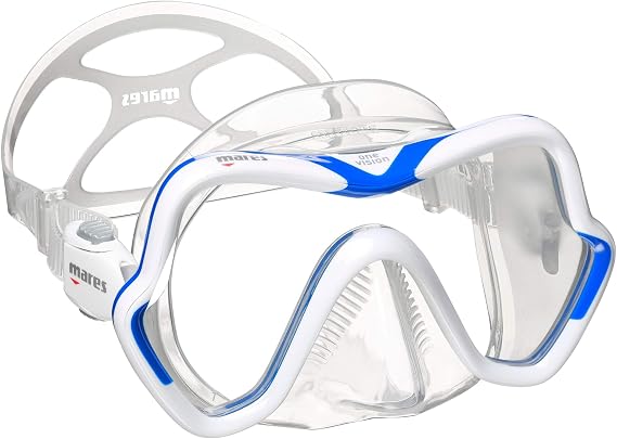 Mares One Vision White/Blue/Clear Mask