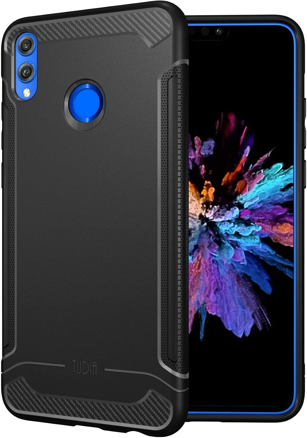 TUDIA Rugged Fit Compatible with Honor 8X Case, [Linn] Shockproof Lightweight TPU Scratch Resistant Slim Fit Non Slip Protective Case Cover - Black
