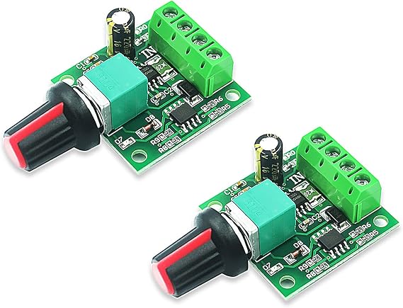 2Pcs PWM DC Motor Speed Controller 12v 7.2v 6v 5v 3v 1.8v 2A 30W, Low Voltage PWM Speed Controller for Electric Motor, PWM Controller 1803BK 1803B, Variable Speed DC Motor Control With Switch
