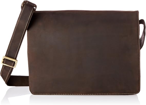 Visconti Visconti Leather Distressed Messenger Bag Harvard Collection, Mocha, One Size