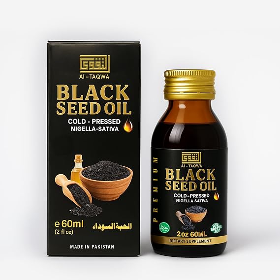 Black Seed Oil Organic Cold Pressed Premium Kalonji Oil for Hair, Skin, and Digestive Health Pure Nigella Sativa, Unrefined in Amber Glass Bottle 2oz