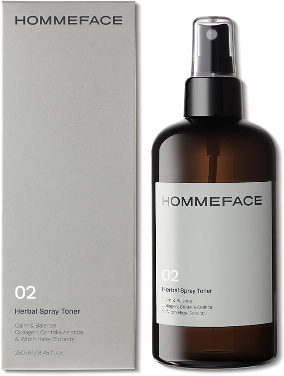 HOMMEFACE Mens Herbal Spray Face Toner - Hydrating Facial Mist, 8.45 fl oz