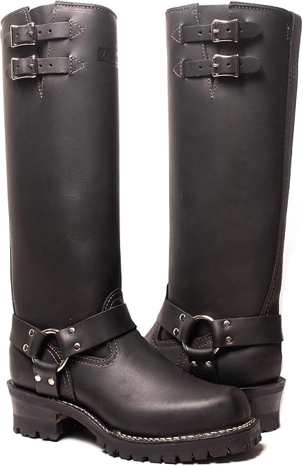 Wesco Harness 16" 2-Strap WideCalf Heavy-Oiled Leather Boots USA