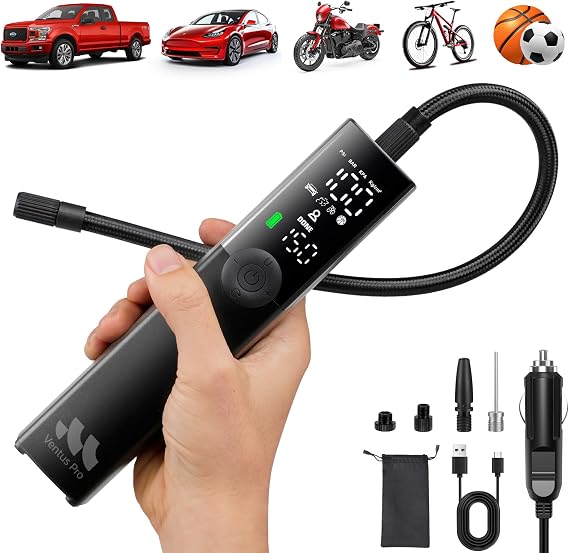 Woowind Tire Inflator Air Compressor, 12V DC Cord, Auto Stop, 150PSI | 3X Faster Air Pump For Car Tires, Tire Pump, Trucks And Off-Road Tires, Auto Shut Off