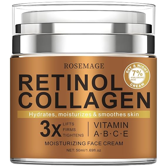 Men's Face Cream Moisturizer - Anti-Aging Cream For Men, Collagen, Retinol & Hyaluronic Acid - Day & Night - Facial Skin Care- Anti Wrinkle