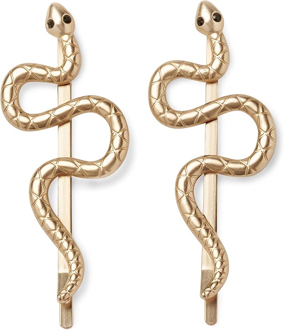 The Hair Edit Temptation Pins - Soft Gold Snake Bobby Pin Set in Soft Gold
