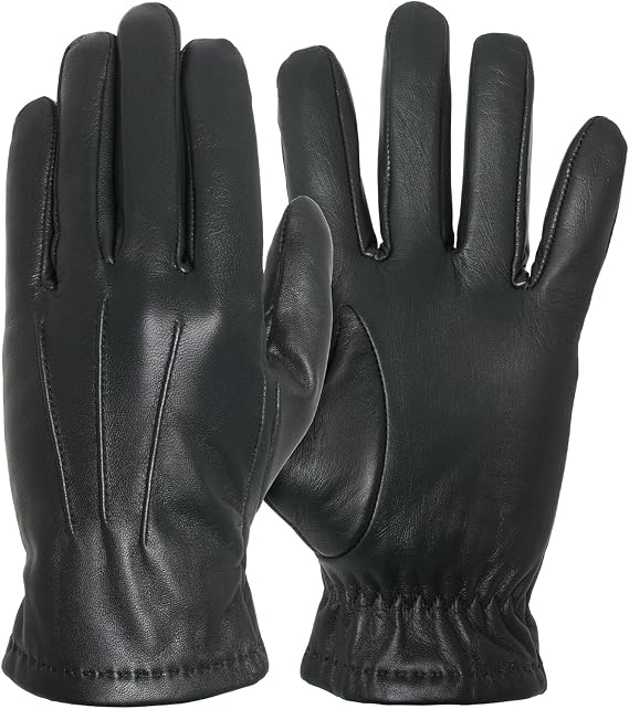 Chairman Touchscreen Thin Leather Cashmere Lined Gloves