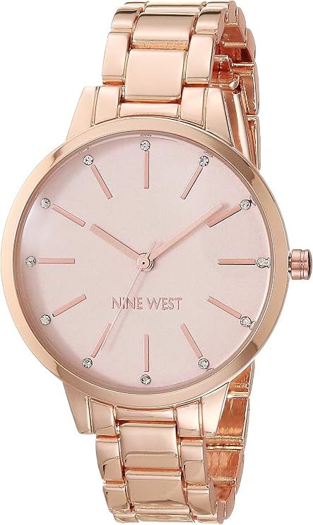 NINE WEST Women's Crystal Accented Bracelet Watch