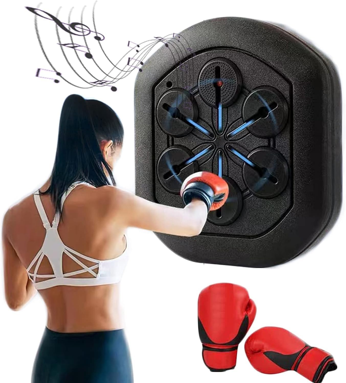 DREGS Smart Boxing Machine - Indoor Music Boxing Wall Target with Stand, Bluetooth Sensor & Fitness Boxing App Great for Training, Stress Relief & Fitness