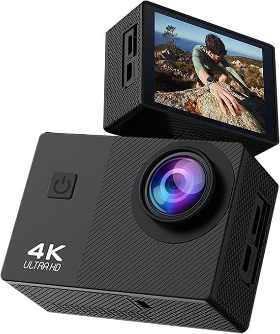 LICAEVEY 4K Action Camera, Water Proof Sports Camera with 170Wide, 2.0 Inch Screens Wearable Cycling, Stabilization, Live Streaming