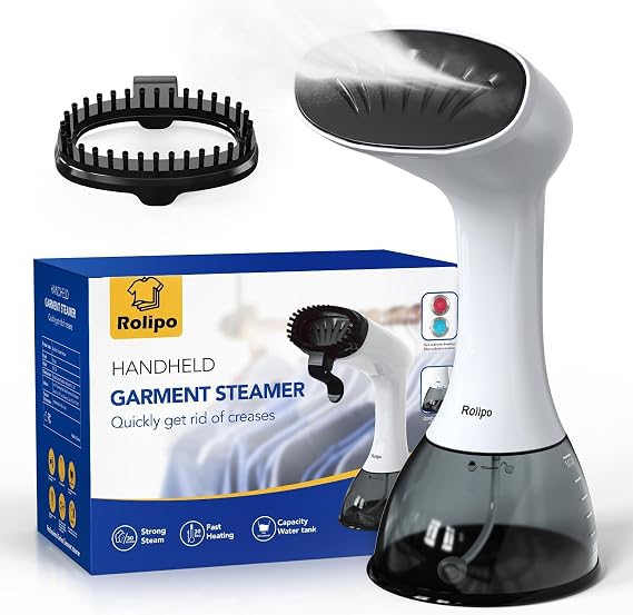 Rolipo Steamer for Clothes 1350W, Portable Handheld Clothes Steamer for Home & Travel, Upgraded 400ML Tank, Fast Heat-Up Wrinkle Remover with Leak-Proof Design