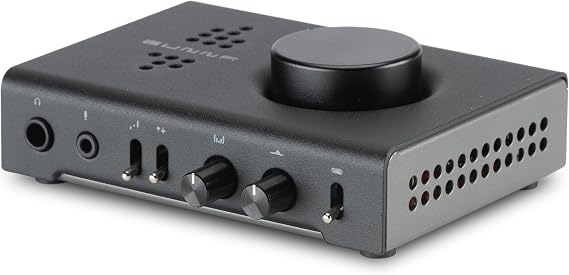 Schiit Gunnr Gaming Headphone Amp with Mic Input and Soundstage Control | Mission-Critical gaming DAC/amp: Width & Presence soundstage knobs, 2W/channel, USB-C power, podcast-quality mic input.