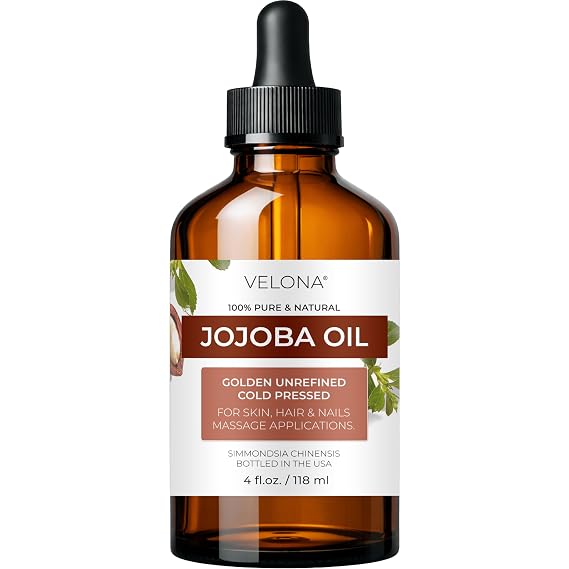 velona Jojoba Oil - 4 fl oz, Cold Pressed, Unrefined, with Dropper