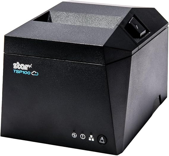 Star Micronics TSP143IVUE USB/Ethernet (LAN) Thermal Receipt Printer with Android Open Accessory (AOA), CloudPRNT, Cutter, and Internal Power Supply - Gray