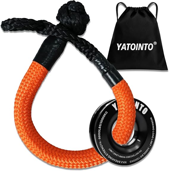 YATOINTO Soft Shackle Recovery Kit, Recovery Snatch Ring with 1 in x 35 in Shackles for Towing Winch Shackles, 66000 Lbs for SUV ATV UTV Off Road Recovery Kit
